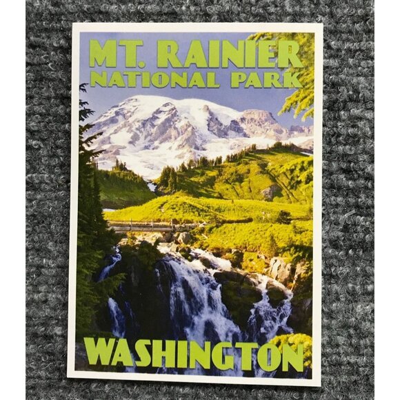 VTG National Park Postcards Set Of 4 Yosemite Everglades Yellowstone Mt. Rainier - Picture 5 of 13